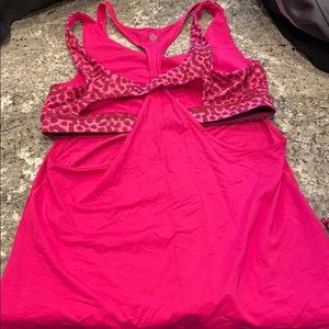Pink tank with built in bra